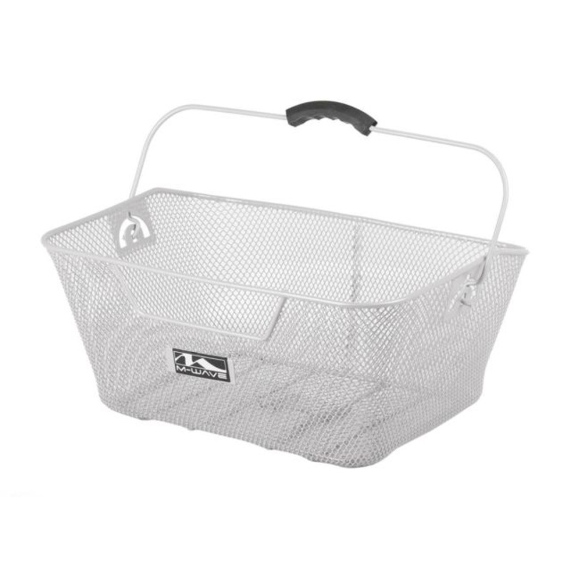 White Bicycle Wire Mesh Basket Fits On To Front Or Rear Carrier Shopping Luggage