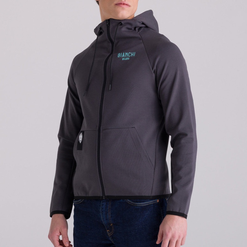 Felpa con cappuccio Bianchi Milano Fan – Grigio